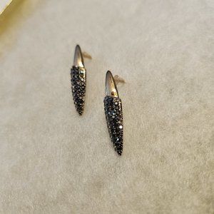 MARCASITE GOLD PLATED STUD DANGLER EARRINGS